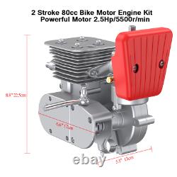 100cc 2-Stroke Engine Motor Kit for Motorized Bicycle Bike Gas Powered Sliver