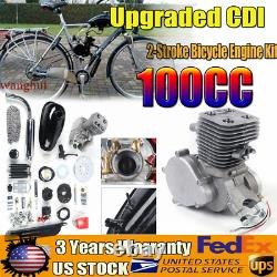 100cc 2-Stroke Engine Motor Kit for Motorized Bicycle Bike Gas Powered Sliver US