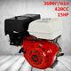 15 HP 4 Stroke Engine OHV Horizontal Gas Engine Go Kart Motor Recoil Start 420CC
