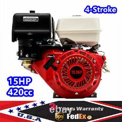 15HP 4 Stroke 420cc OHV Horizontal Shaft Gas Engine Recoil Start Go Kart Motor