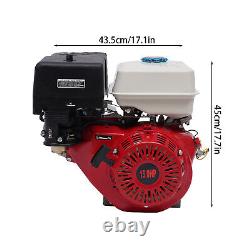 15HP 4 Stroke 420cc OHV Horizontal Shaft Gas Engine Recoil Start Go Kart Motor