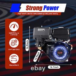 15HP 4Stroke Gas Engine OHV Single Cylinder Forced Air Cooling Motor Recoil Pull