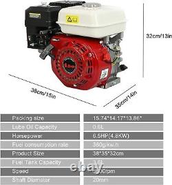 160cc Gas Engine 6.5HP For Honda GX160 4 Stroke OHV Air Cooled Horizontal Shaft