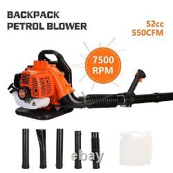 1set Backpack Gas Leaf Blower Gasoline Snow Blower 550 CFM 52CC 2-Stroke Engine