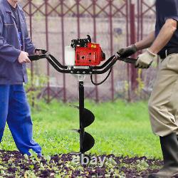 2-Man 2-Stroke Gas Power Post Hole Digger Engine with 8 inch Auger Bit 3 HP