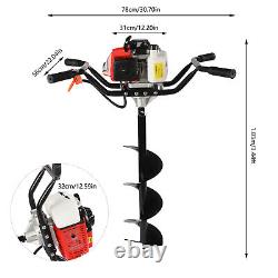 2-Man 2-Stroke Gas Power Post Hole Digger Engine with 8 inch Auger Bit 3 HP