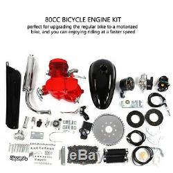 2 Stroke 80cc Gas Bike Engine Motor Kit DIY Motorized Bicycle with Speedometer