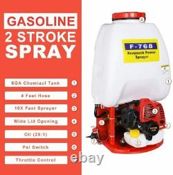 2 Stroke Gas Powered 6.5 Gallon Backpack Sprayer Gas Engine for Garden Spraying