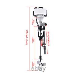 2-Stroke Gas-Powered Outboard Motor Kayak Boat Engine with Short Shaft CDI System