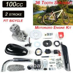 2 Stroke Petrol Gas Motorized Bicycle Motor Kit Bike Black 100cc engine USA