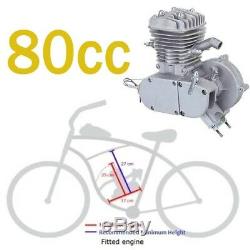 2-stroke 80cc Bicycle Motor Engine Kit Gas For Motorized Cycle Bike Speedometer