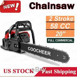 20 Guide Board Chainsaw Gasoline Power Chain Saw 58CC 2-Stroke Engine Handheld