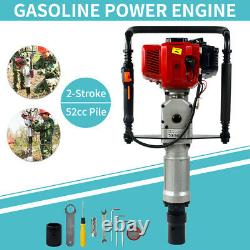 2Stroke 52cc Gas Power T-Post Driver Gasoline Engine Fence Post Hammer Push Pile
