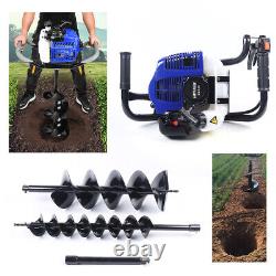 2Stroke Gas Powered Post Hole Digger With 4+ 8Earth Auger Borer Digging Engine