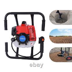 3HP 63CC 2-stroke Gas Powered Post Hole Digger Earth Auger Digging Engine US