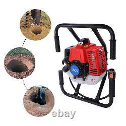 3HP 63CC 2-stroke Gas Powered Post Hole Digger Earth Auger Digging Engine US