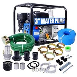 3inch 209cc 7HP 4 stroke Gas Powered Full Trash Water Pump 50ft Discharge Hose