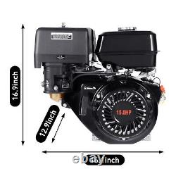 4-Stroke OHV Horizontal Shaft Gas Engine Recoil Start Motor 420cc 15HP 8800W