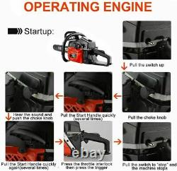 4HP 58/ 62cc Gas Chainsaw-20 Gasoline 2-Stroke Chain Saw Engine Cutting Tool A
