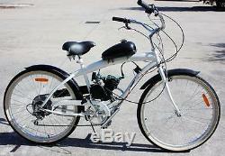 50cc 2-Stroke Bicycle Engine Petrol Gas Motor Kit Cycle Motorized Bike Black