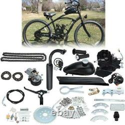 50cc Bike 2 Stroke Gas Engine Motor Kit Motorized Bicycle Black Full Set Black