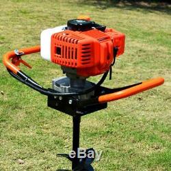 52CC 2-Stroke Gas Powered Post Hole Digger Auger Borer Fence Drill Power Engine