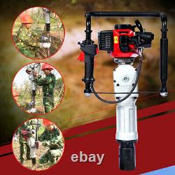 52CC 2-Stroke Gas Powered T Post Push Pile Driver Engine Fence Piling Machine