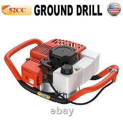 52CC 2-stroke Earth Auger 2.2HP Gas Powered Post Hole Digger Machine Engine US