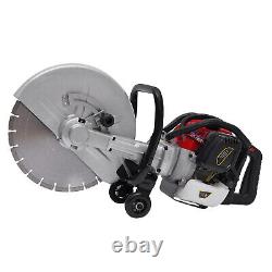 52cc 2-Stroke Gas Engine Concrete Cut Off Saw Cutter with 13 Blade & 2 Wheels