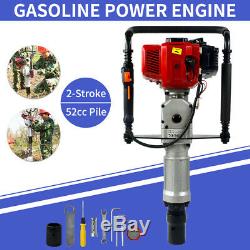 52cc 2 Stroke Gasoline Gas Powered T-Post Driver Engine Push Pile Fence Farm USA