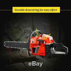 58CC Gas Engine 20'' Guide Board Chainsaw 2Stroke Gasoline Powered Handheld RED