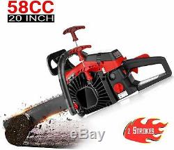 58CC Gas Engine 20Inch Guide Board Chainsaw 2Stroke Gasoline Powered Handheld US