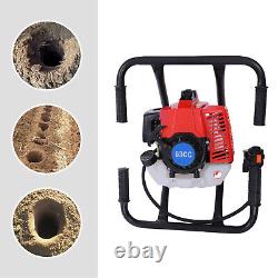 63CC 2-Stroke Gas Powered Earth Auger Power Engine Post Hole Digger Digging Head