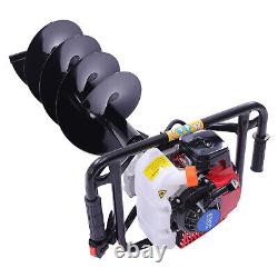 63cc 3HP 2-Stroke Gas Powered Post Hole Digger Engine with 12 inch Earth Auger Bit
