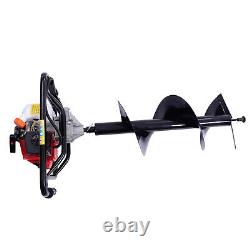 63cc 3HP 2-Stroke Gas Powered Post Hole Digger Engine with Earth Auger Bit 12 inch