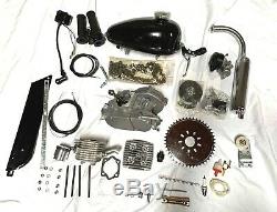 66 80cc Kit Assembly Bicycle Motorized 2-Stroke Gas Motor Engine 6mm NEW SILVER