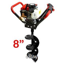 8 V-Type 55CC Auger Bit 2 Stroke Gas Post Digger Hole 2.3HP Engine Air Cooled