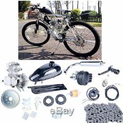 80cc 2-Stroke Bicycle Gasoline Engine Motor Kit Gas Motorized Bike Motor Silver