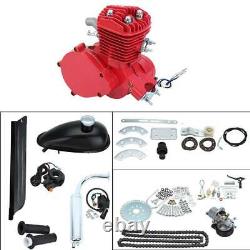 80cc 2-Stroke Cycle Bike Engine Motor Petrol Gas Kit for Motorized Bicycle Red
