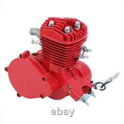 80cc 2-Stroke Cycle Bike Engine Motor Petrol Gas Kit for Motorized Bicycle Red