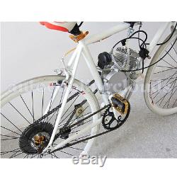 80cc 2-Stroke Cycle Bike Silver Engine Motor Petrol Gas Kit for Motorized Body