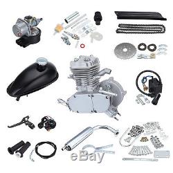 80cc 2-Stroke Cycle Silver Gas Motor Bike Motorized Engine Kit Air Cooling