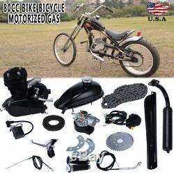 80cc 2-Stroke Engine Motor Kit for Motorized Bicycle Bike Gas Powered Black