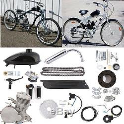 80cc 2-Stroke Gas Motor Engine Kit DIY for Motorized Bicycle Bike Silver On Sale