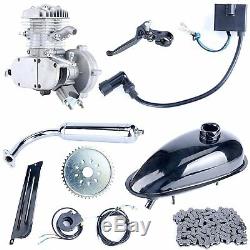 80cc 2-Stroke Motor Engine Kit Gas for Motorized Bicycle Bike Silver Fast Ship