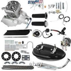 80cc 2Stroke Cycle Bike Engine Motor Petrol Gas Kit For Motorized Bicycle Silver