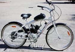 80cc Bicycle Motor Kit Bike Motorized 2 Stroke Petrol Gas Engine Set Silver US