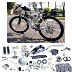 80cc Upgrade 2 Stroke Bicycle Engine Kit Gas Motorized Bike Motor Silver US SHIP