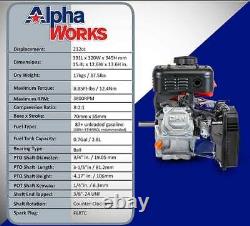AlphaWorks 7HP 212cc Gas Engine Motor 4 Stroke Recoil Start 3600 RPM 3/4 Shaft
