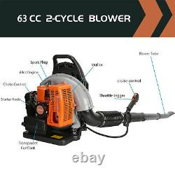 Backpack Gas Leaf Blower Gasoline Snow Blower 665CFM 63CC 2-Stroke Engine Blower